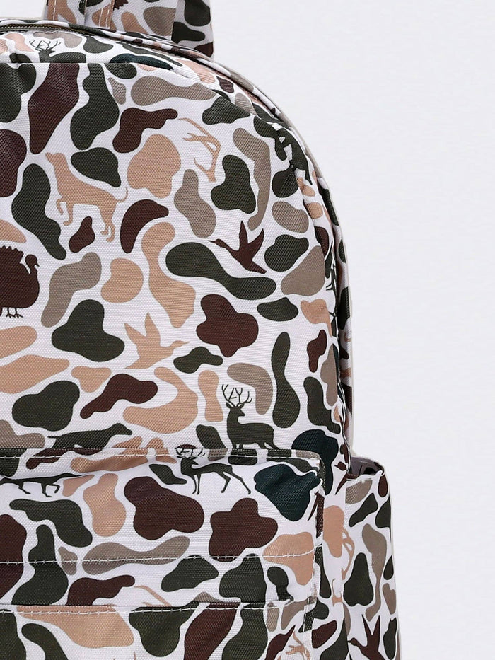 Deer Hunting Print Kids Canvas Backpack