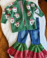 Denim Green/Red Sequin Bells
