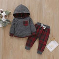 Dk Gray/Red/Black Plaid Jogger Set 34
