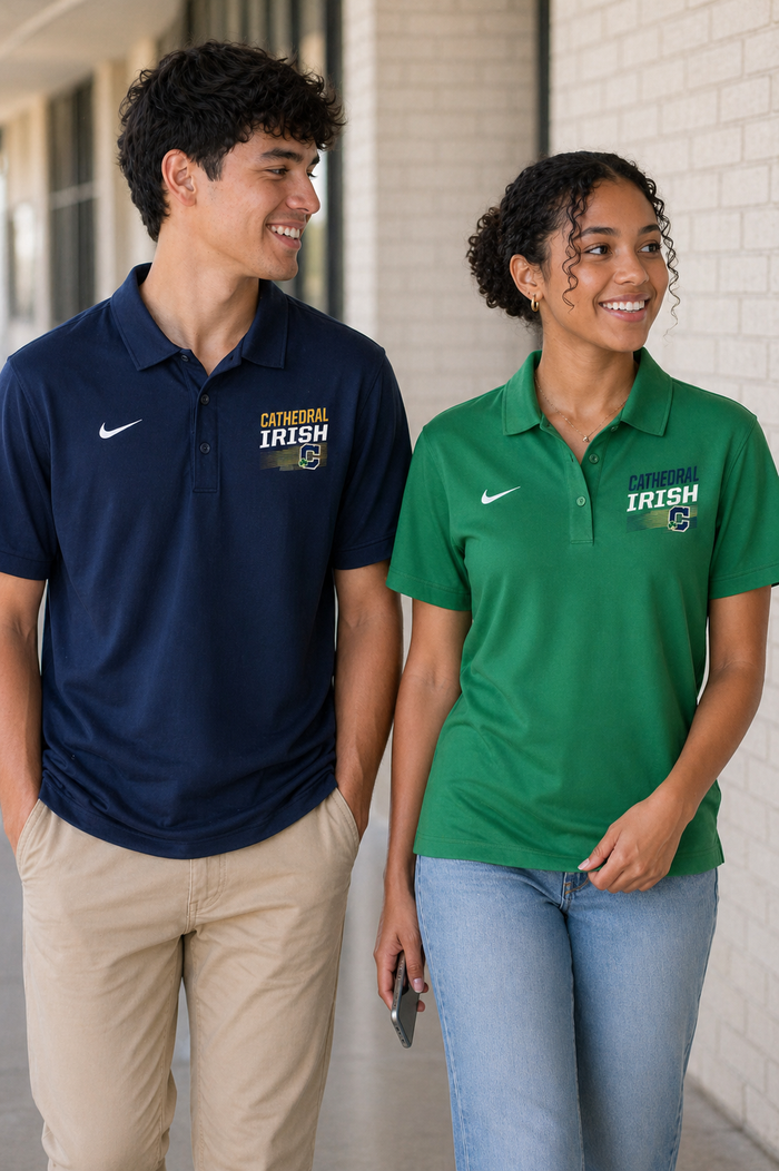 Nike Dri-FIT Cathedral Irish Performance Polo (Navy & Kelly Green)