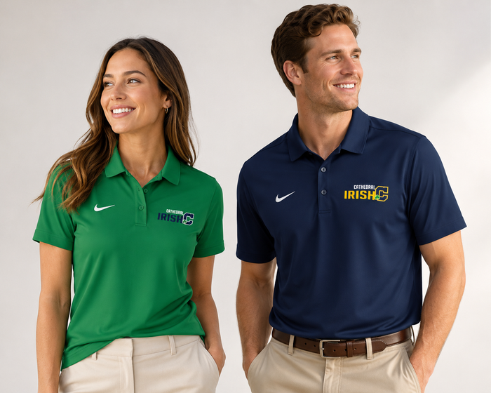 Nike Dri-FIT Cathedral Irish Performance Polo (Navy & Kelly Green)
