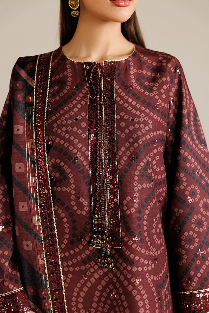 EMBROIDERED RAW SILK UR-7079