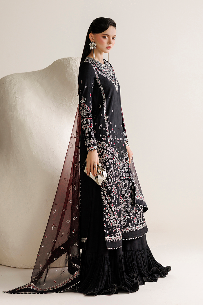 EMBROIDERED RAW SILK UR-7091