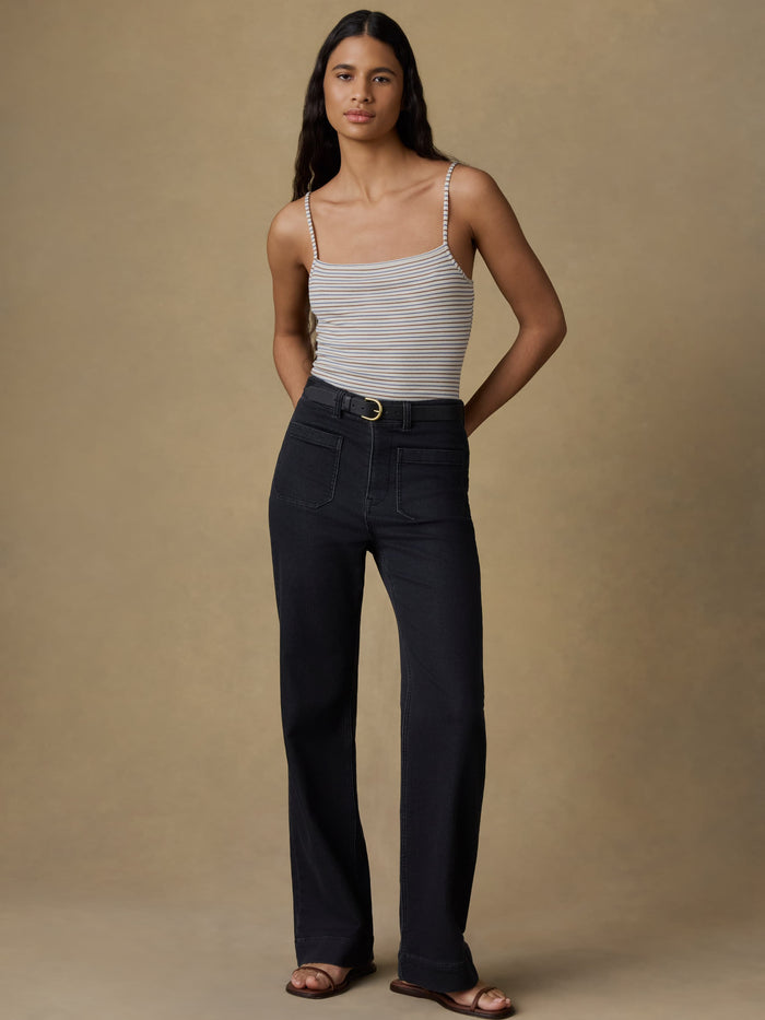 | Featherweight Freestyle Rib Cami - Egret Stripe | Faherty Brand