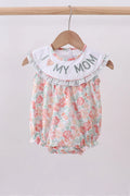 Floral Iove my mom ruffle bubble baby girl