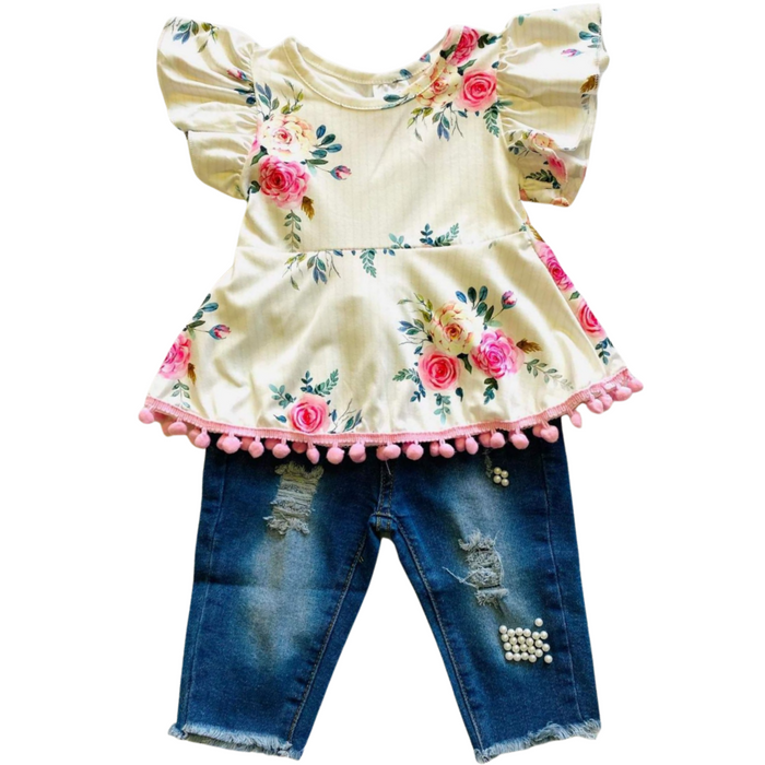Floral Rose Peplum Top