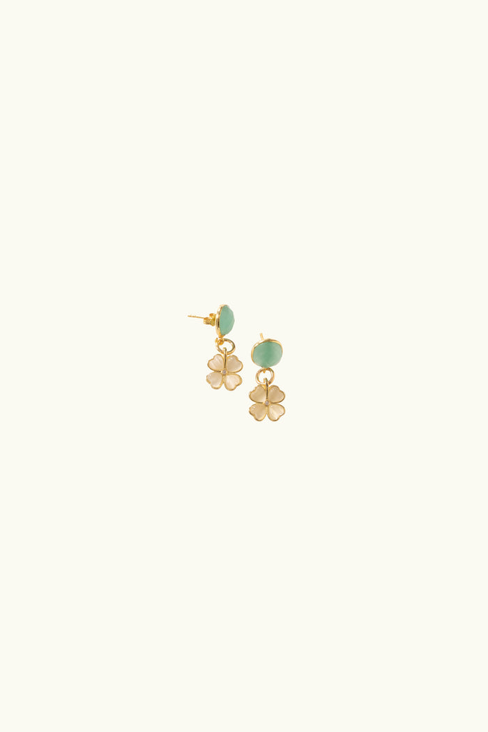 Gabbi Kelly Chalcedony and Resin Flower Earrings