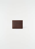 Gear brown leather card holder with multiple slots LEMAIRE plain white background