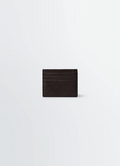 Gear Card Holder in Leather in Glossy Vegetable-Tanned Leather, product shot, Front view Slim design