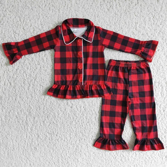 Girls Buffalo Plaid Pjs