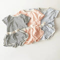 Girl's Coral/white 2pc shirt set