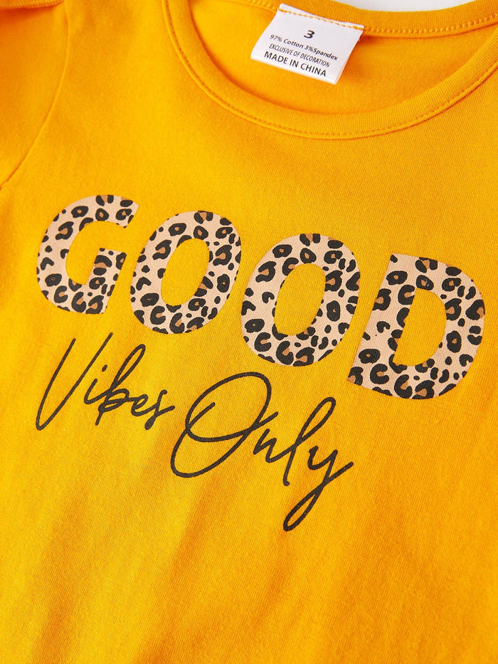 Girls Leopard Top+ Short Set