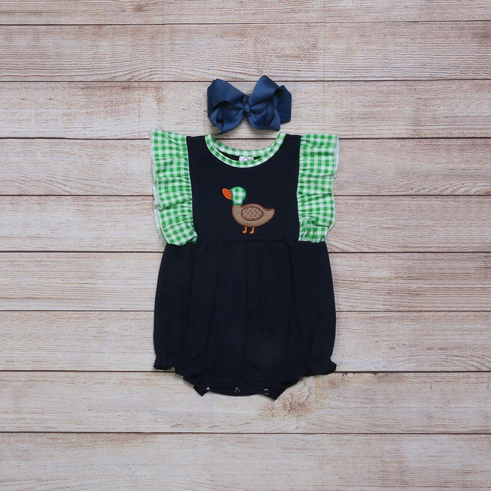 Girl's Navy/Green Duck Bubble