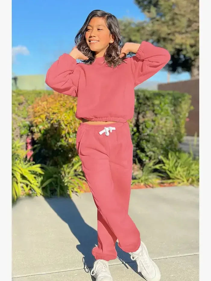 GKSS-22-3002B- Girl's 2 pc Pant Jog Set
