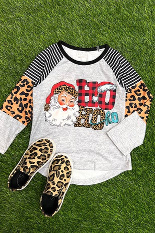 Gray/Black Santa Raglan
