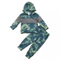 Green Dye/Leopard Hoodie Set