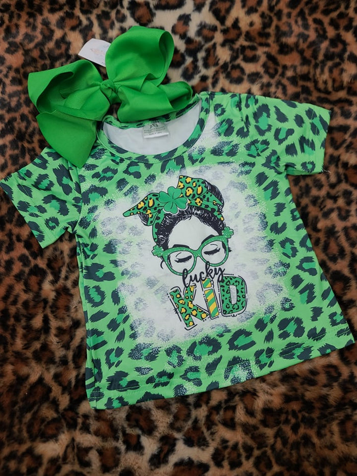 Green Leop. Lucky Kid Shirt