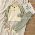 Green Waffle Raglan Set