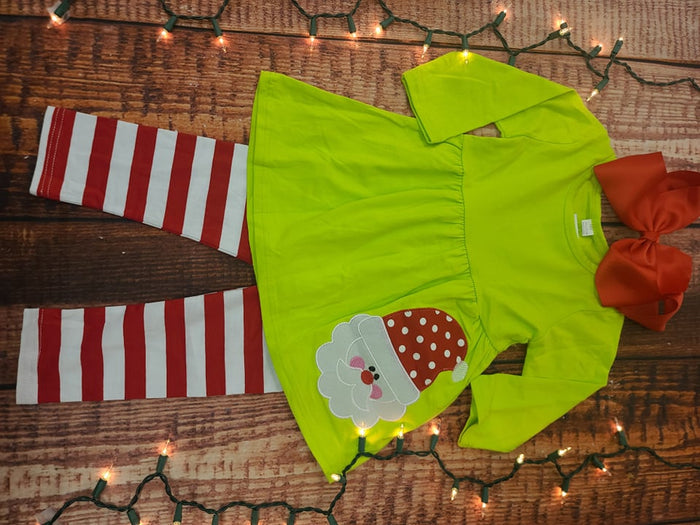 Green/red Santa 2pc