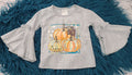 Grey Bell sleeve pumpkin top