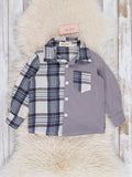 Grey & Navy Plaid Button-Up