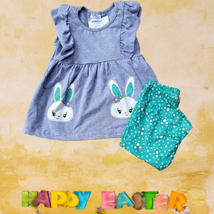 Grey/Green bunny 2pc