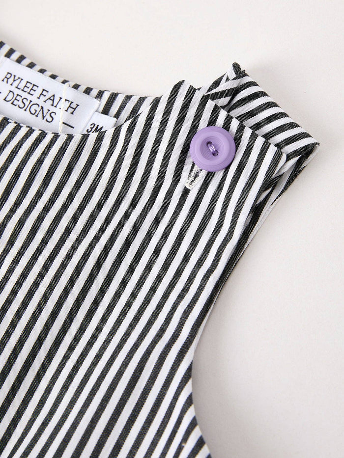 Halloween Striped Ghost Embroidered Baby Boys Romper
