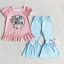 He is Risen Blue/Pink w/Polka Dot Pants