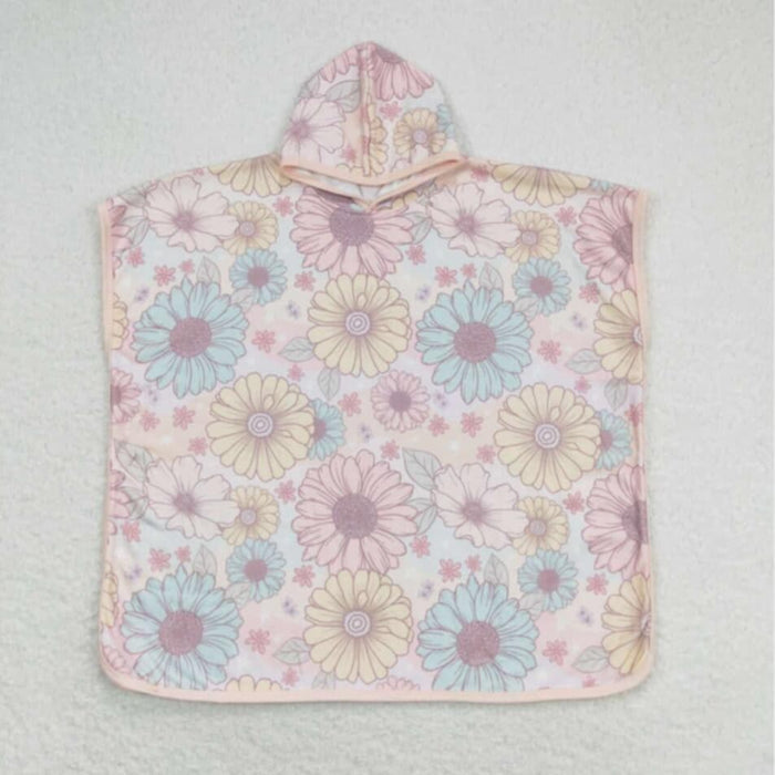 Hooded towel poncho