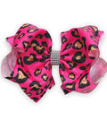 Hot Pink Leopard DBL Bling Bow