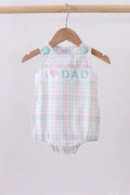 I love dad embroidery plaid bubble baby boy
