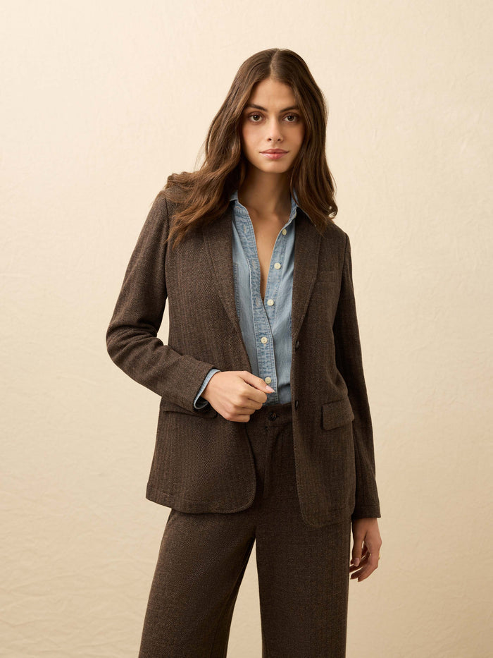 | Inlet Houndstooth Blazer - Woodland Herringbone | Faherty Brand