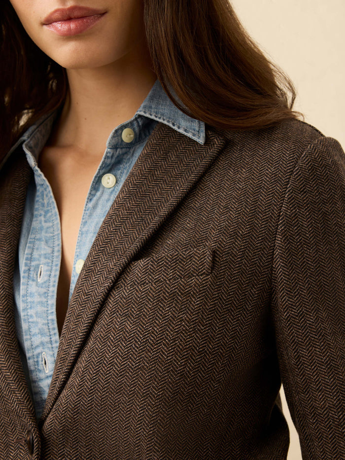 | Inlet Houndstooth Blazer - Woodland Herringbone | Faherty Brand