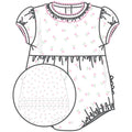 Juliette's Classics Print Ruffle Short Sleeve Bubble Floral pink