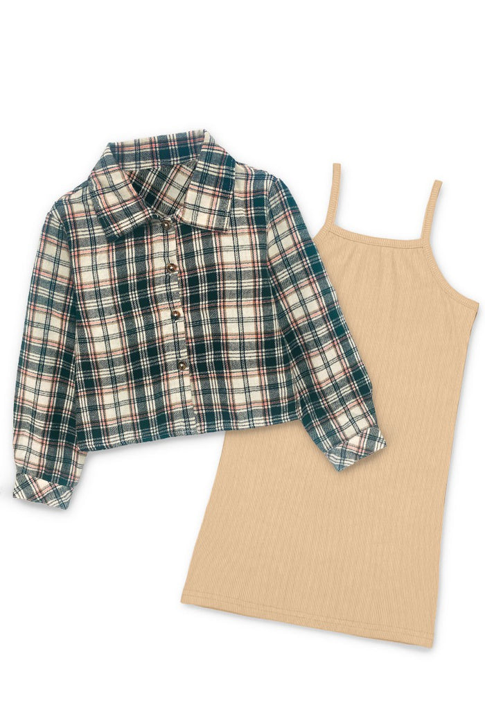 Khaki/Plaid Dress