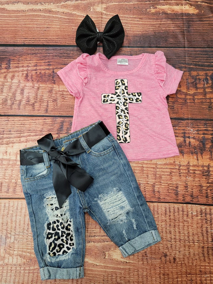 Kids Leopard Patch Dist. Jean 64