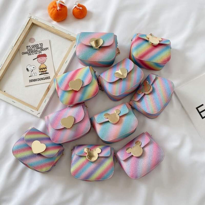 kids mouse rainbow purses