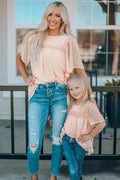 Kid's Peach Eyelet Top