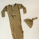 Knotted Baby Gown and Hat Set