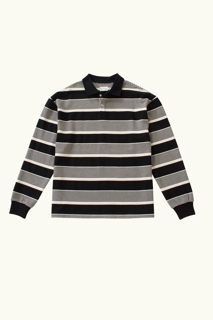 Kyoto Stripe Oversized Long Sleeve Polo