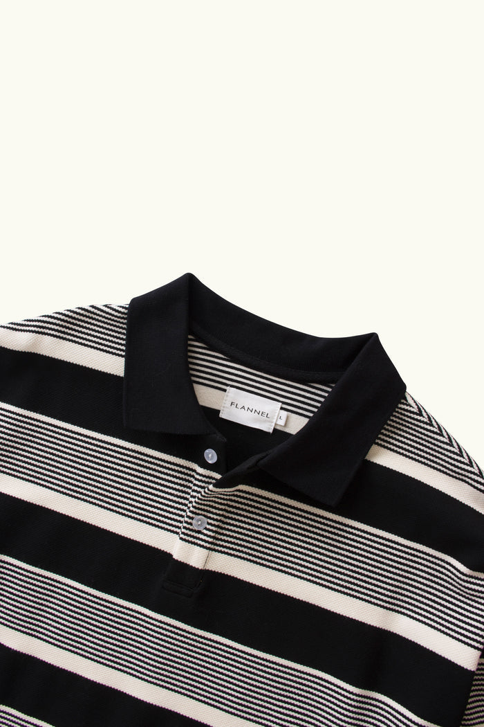 Kyoto Stripe Oversized Long Sleeve Polo