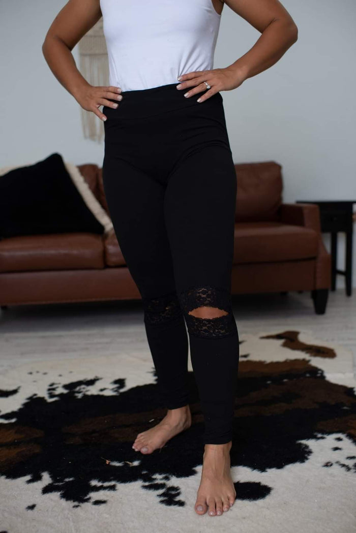 Lace Knee Leggings