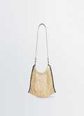 LARGE CROSSBODY FILT NET SHOPPING B in Nylon mesh and leather, product shot, Front view Crossbody, net design