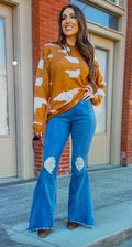 L&B Adult Elastic Waist Bell Bottoms