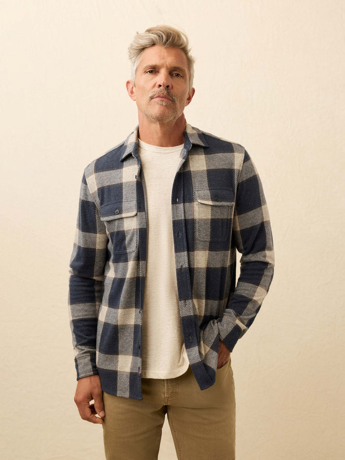 | Legend™ Sweater Shirt - Navy Cloud Plaid | Faherty Brand