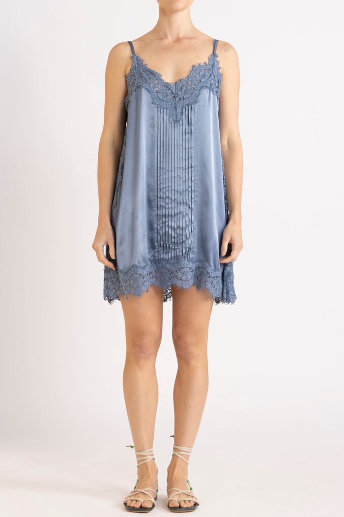 Lenny Satin Lace Short Slip Dress