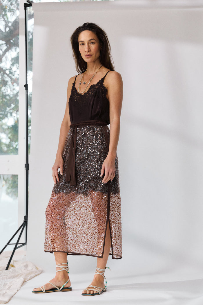 Lenny Satin Lace Short Slip Dress