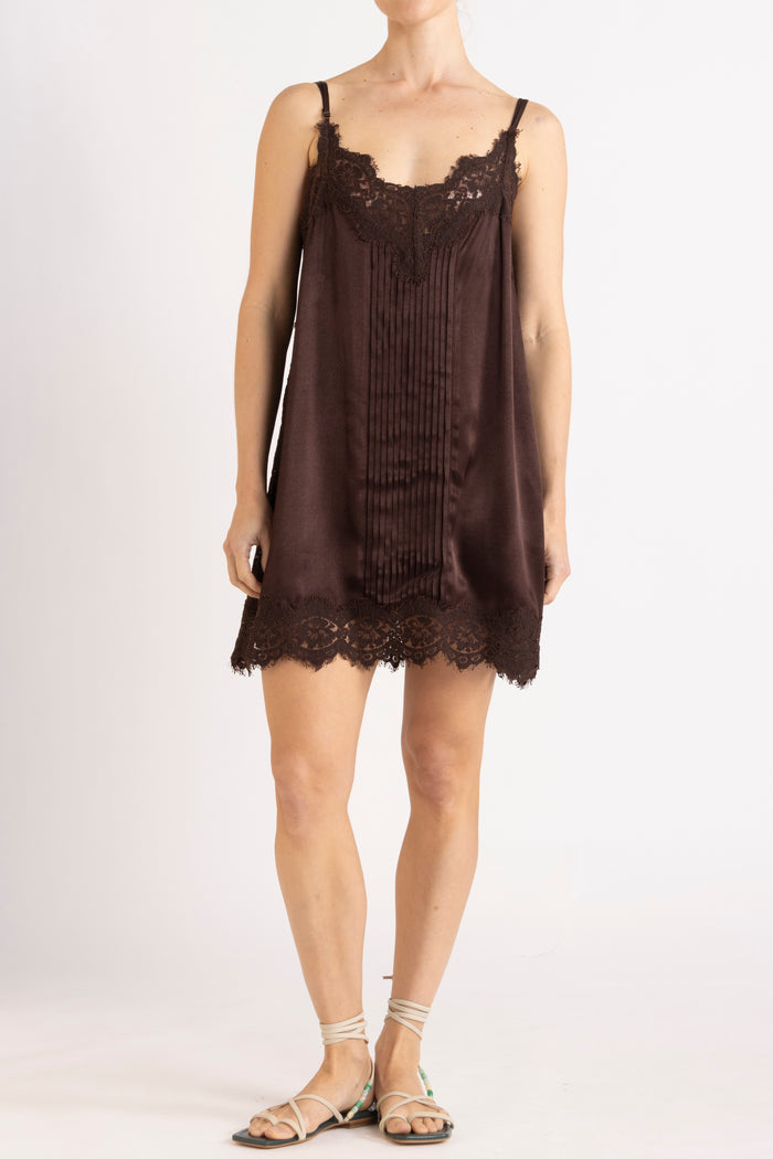 Lenny Satin Lace Short Slip Dress