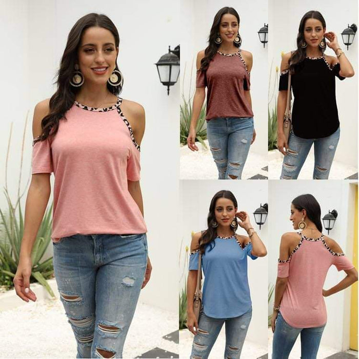 Leop. Cold shoulder top 59