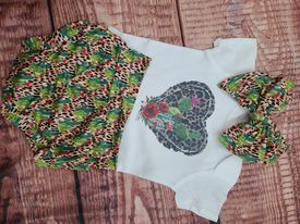 Leopard Cactus Bummie and Bow Set